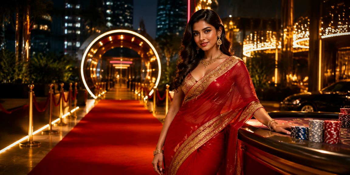 Traditional and online Rummy players in colorful sarees enjoying games
